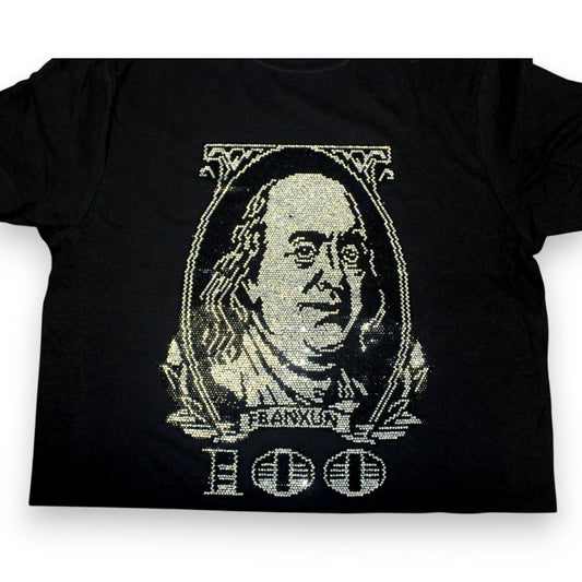 Sparkly Benjamin Franklin T-Shirt - Black