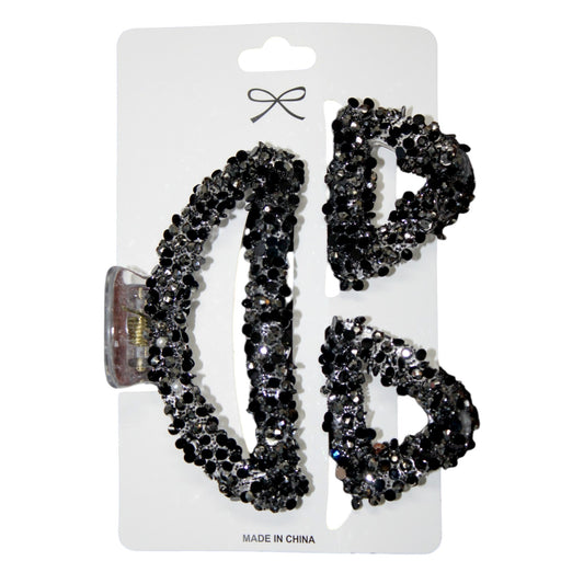 Sparkly Hair Clip Set - Black (1 Dzn)