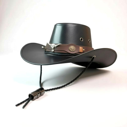 Longhorn Leather Cowboy Hat-(1 Dzn)