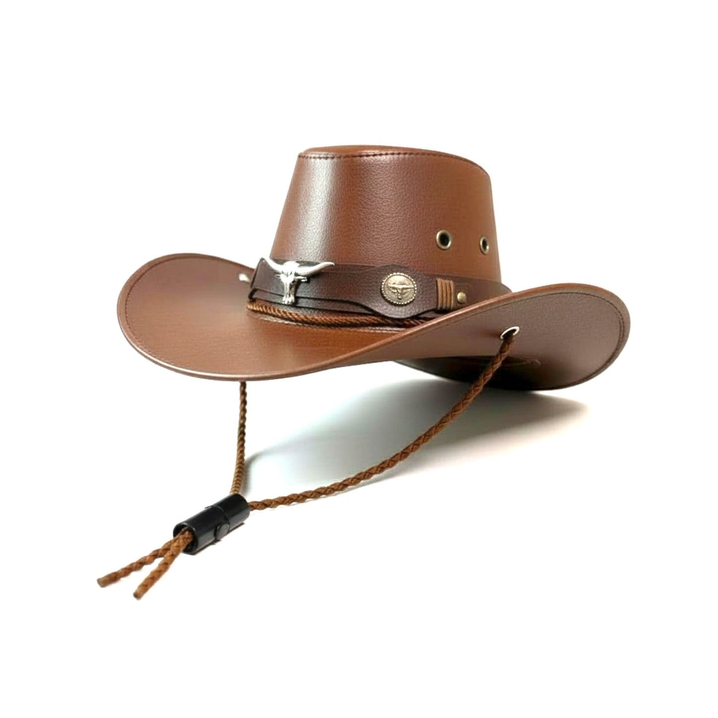 Longhorn Leather Cowboy Hat-(1 Dzn)