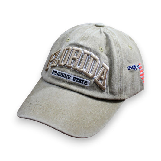 Florida Sunshine State Flag Hat - Beige (1 Dzn)