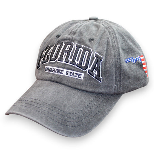 Florida Sunshine State Flag Hat - Washed Black (1 Dzn)