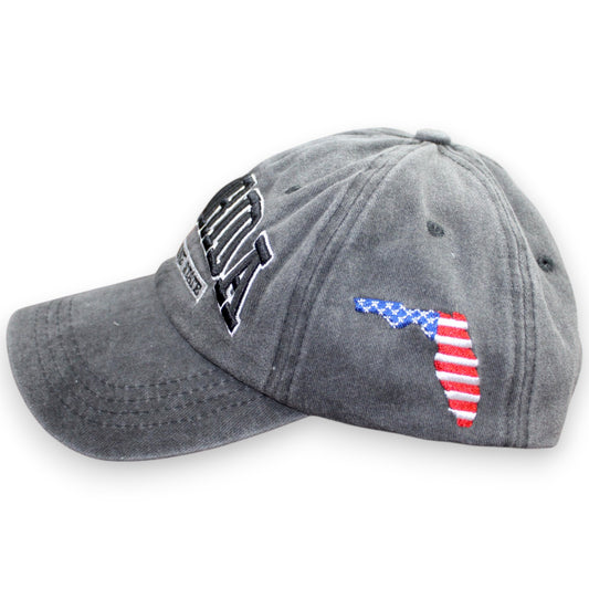 Florida Sunshine State Flag Hat - Washed Black (1 Dzn)