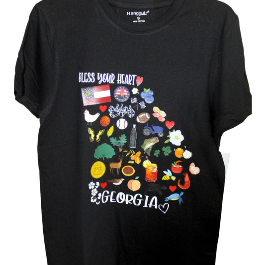 Georgia 'Bless Your Heart' T-Shirt - Black