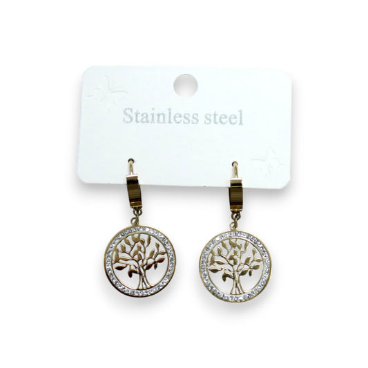 Tree Circle Earring - Gold (1 Dzn)