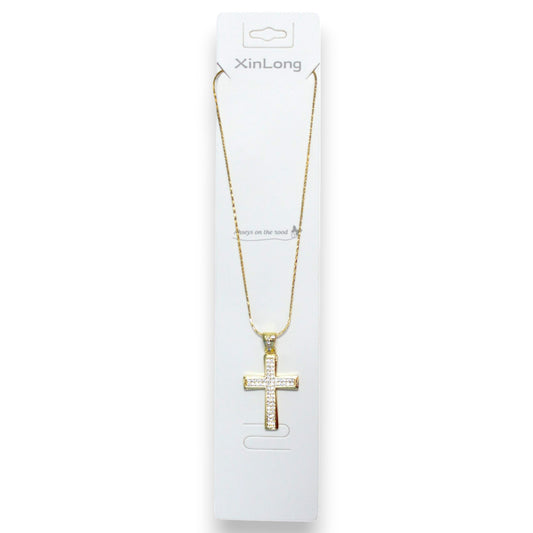 Graceful Cross Necklace - Gold (1 Dzn)