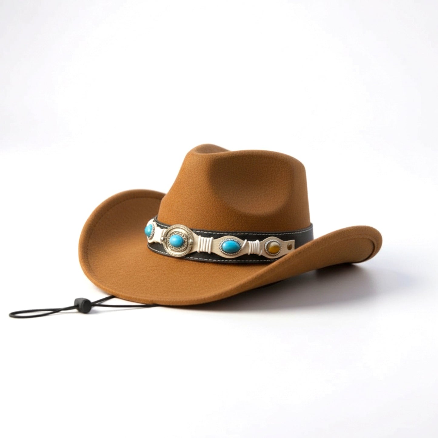 Cowboy Hat with Turquoise Concho Band-(1 DZN)