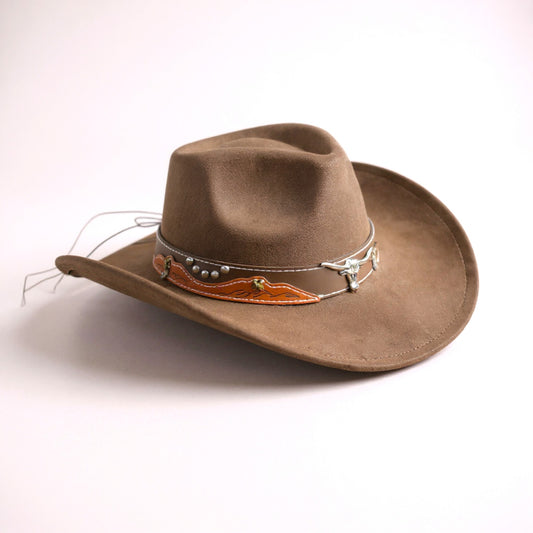 Longhorn strap leather Cowboy Hat-(1 DZN)