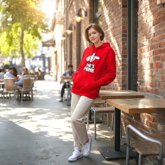He's Mine Hoodie - Red