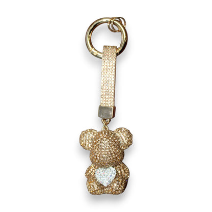 Sparkly Bear Heart Keychain Set