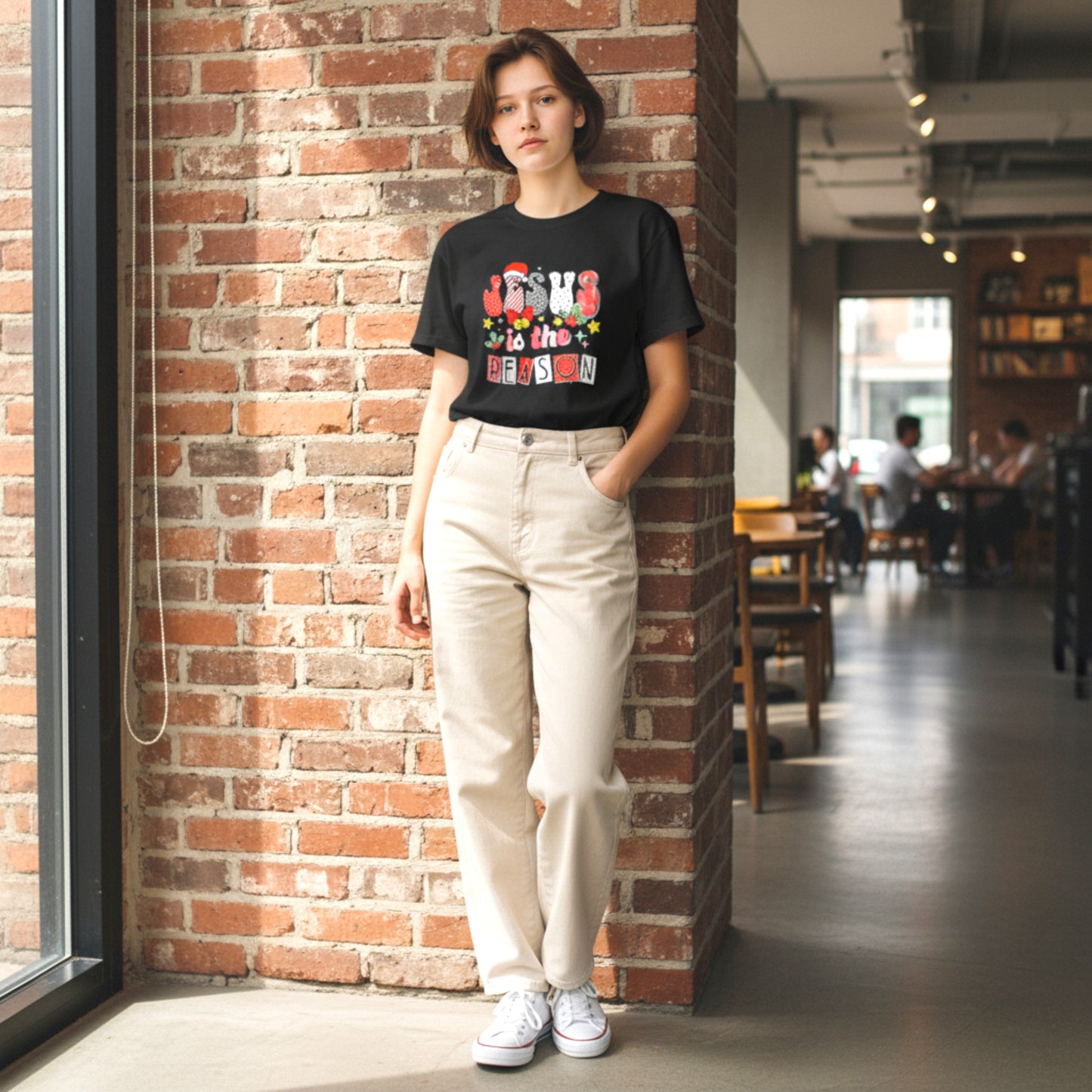 Jesus Christmas T-shirt-Black