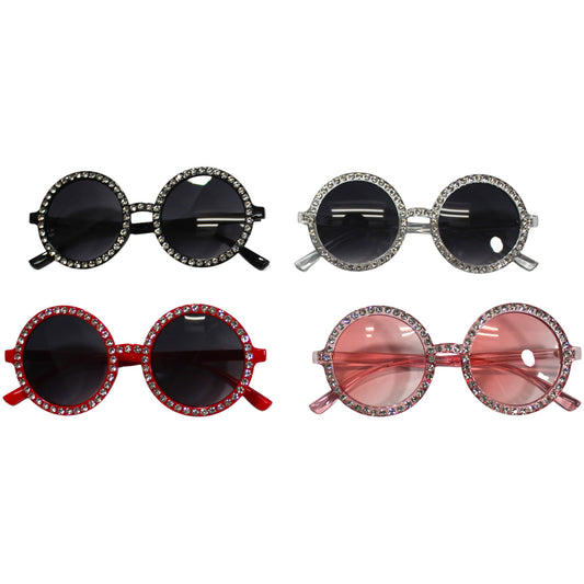 Round Rhinestone Sunglass Set - KT14