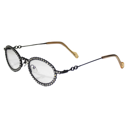 Oval Rhinestone Sunglass Set - KT23