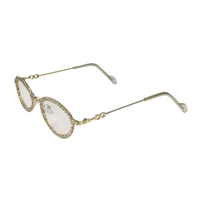 Oval Rhinestone Sunglass Set - KT23
