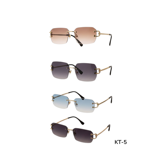 KT-5 Rimless Rectangle Sunglasses- 1 Dzn