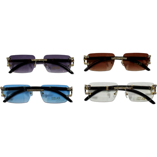 Rimless Rhinestone Sunglass Set - KT7