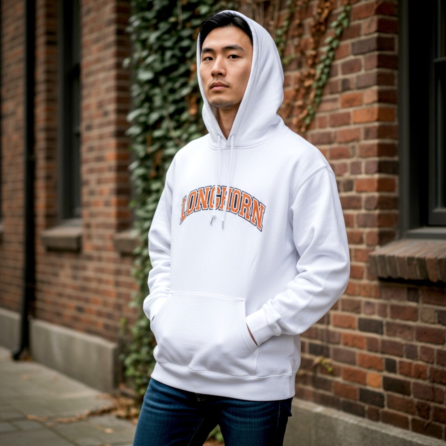 Longhorn Hoodie-White