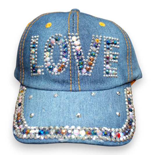 Sparkly Love Hat - Denim (1 Dzn)