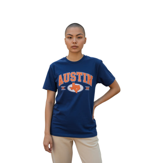 Austin EST.1839 State T-Shirt - Navy