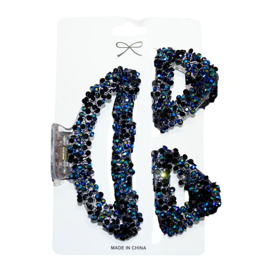 Sparkly Hair Clip Set - Navy (1 Dzn)