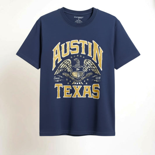 Austin Texas Eagle T-Shirt - Navy