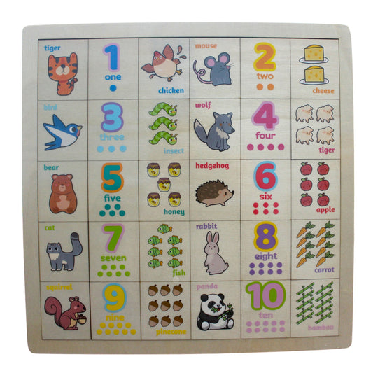 Animal and Number Puzzle Board (1 Dzn)