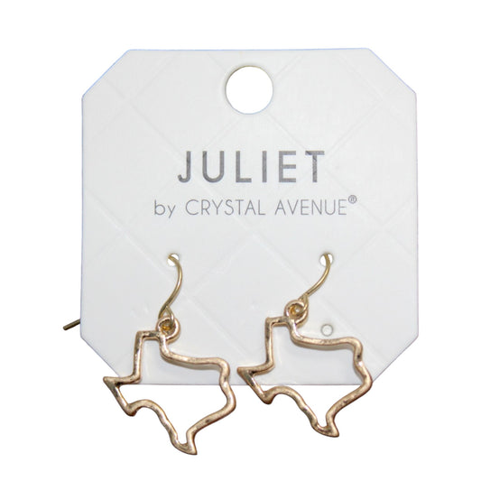 Texas Outline Dangly Earrings - 24802G (1 Dzn)