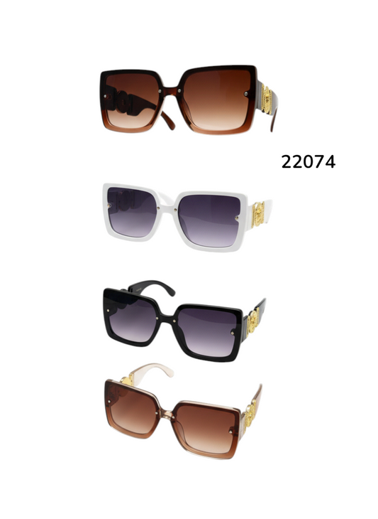 22074 STYLISH SUNGLASSES WITH GOLD HARDWARE- $30/DZN