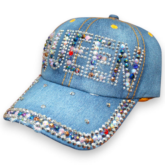 Sparkly Queen Hat - Denim (1 Dzn)