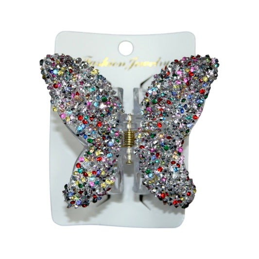 Sparkly Butterfly Hair Clip - Rainbow (1 Dzn)