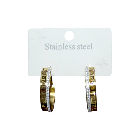 Sparkly Geometric Hoop Earring - Gold (1 Dzn)