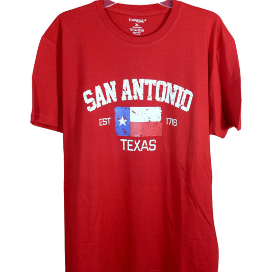 San Antonio est.1718 Flag T-Shirt - Red