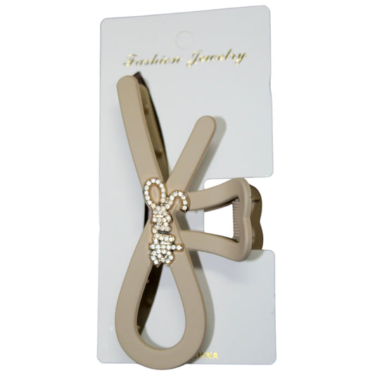 Smile Hair Clip - Tan (1 Dzn)