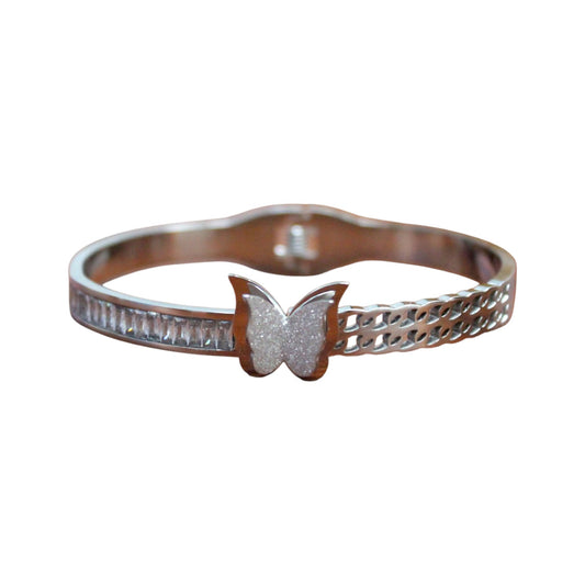 Elegant Butterfly Bangle - Silver (1 Dzn)