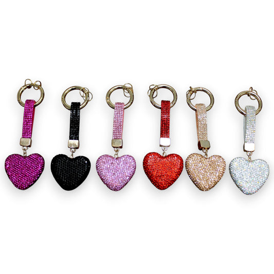 Sparkly Heart Keychain Set