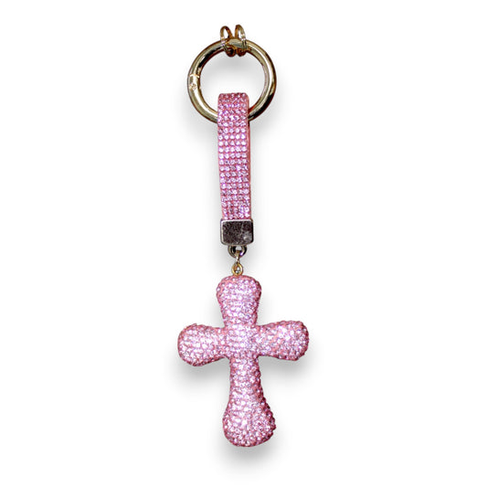 Sparkly Cross Keychain Set