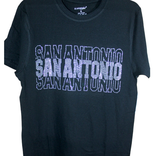 Sparkly San Antonio T-Shirt - Black