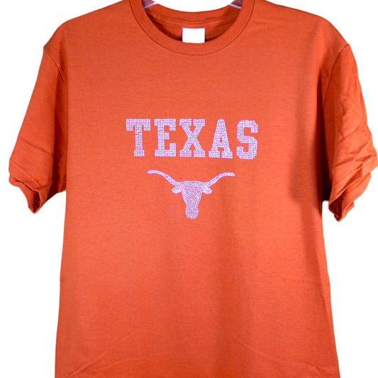 Sparkly Texas Longhorn T-Shirt - Orange
