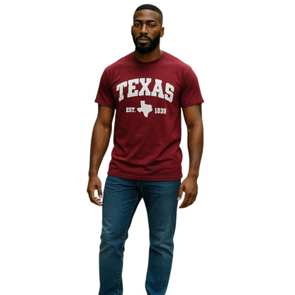 Texas EST.1839 T-Shirt - Maroon