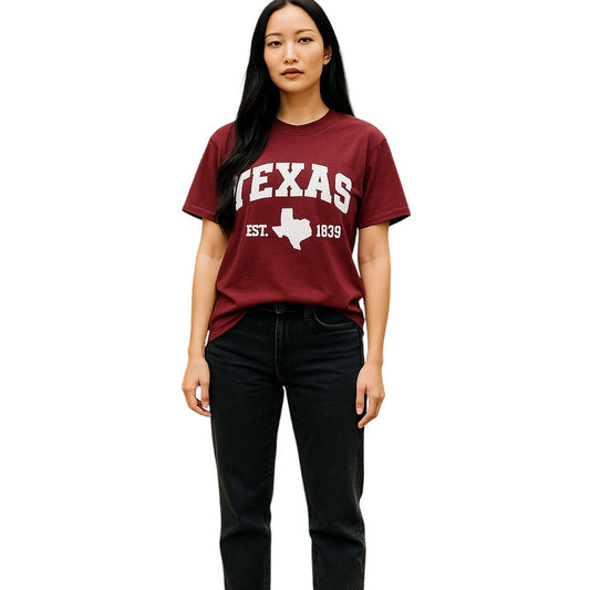 Texas EST.1839 T-Shirt - Maroon