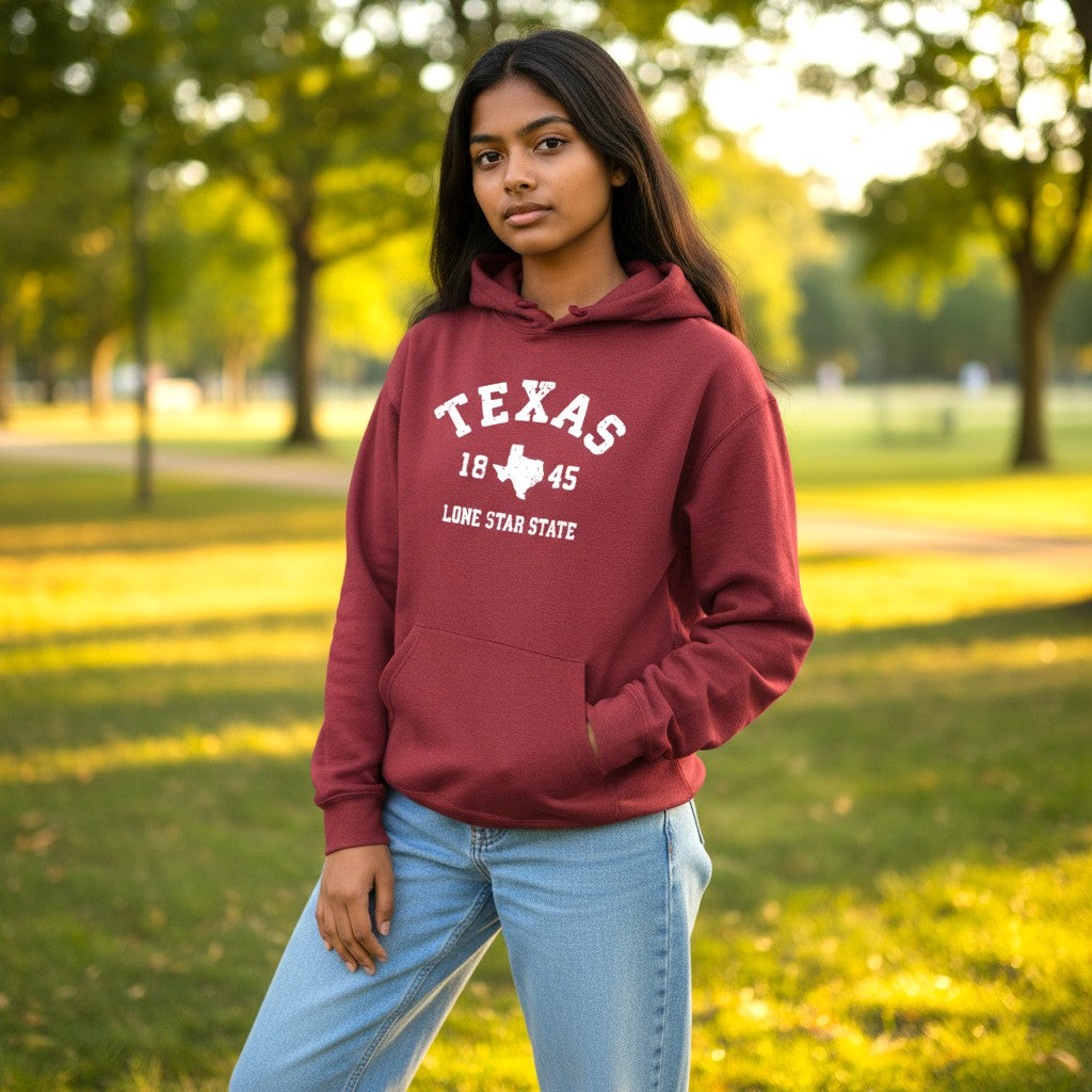 Texas 1845 Lone Star State-Maroon