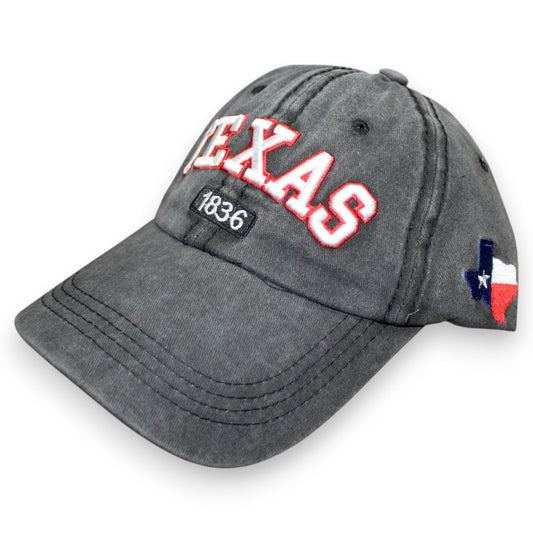Texas 1836 Flag Hat - Washed Black (1 Dzn)