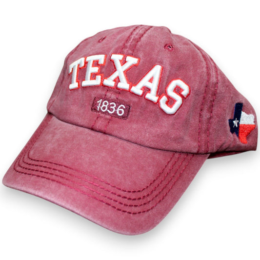 Texas 1836 Flag Hat - Maroon (1 Dzn)
