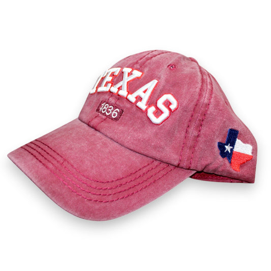 Texas 1836 Flag Hat - Maroon (1 Dzn)