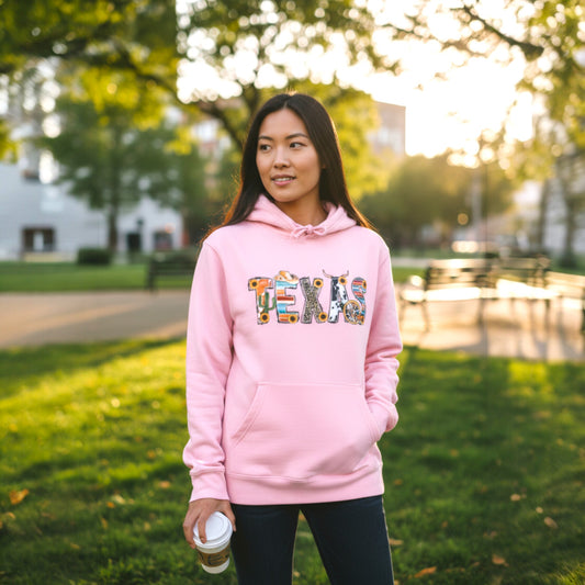 Texas Art Hoodie - Pink