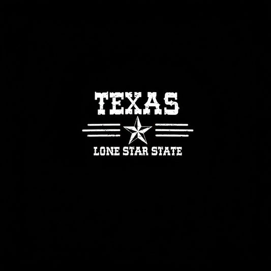 Texas 'Lone Star State' 2 T-Shirt - Black