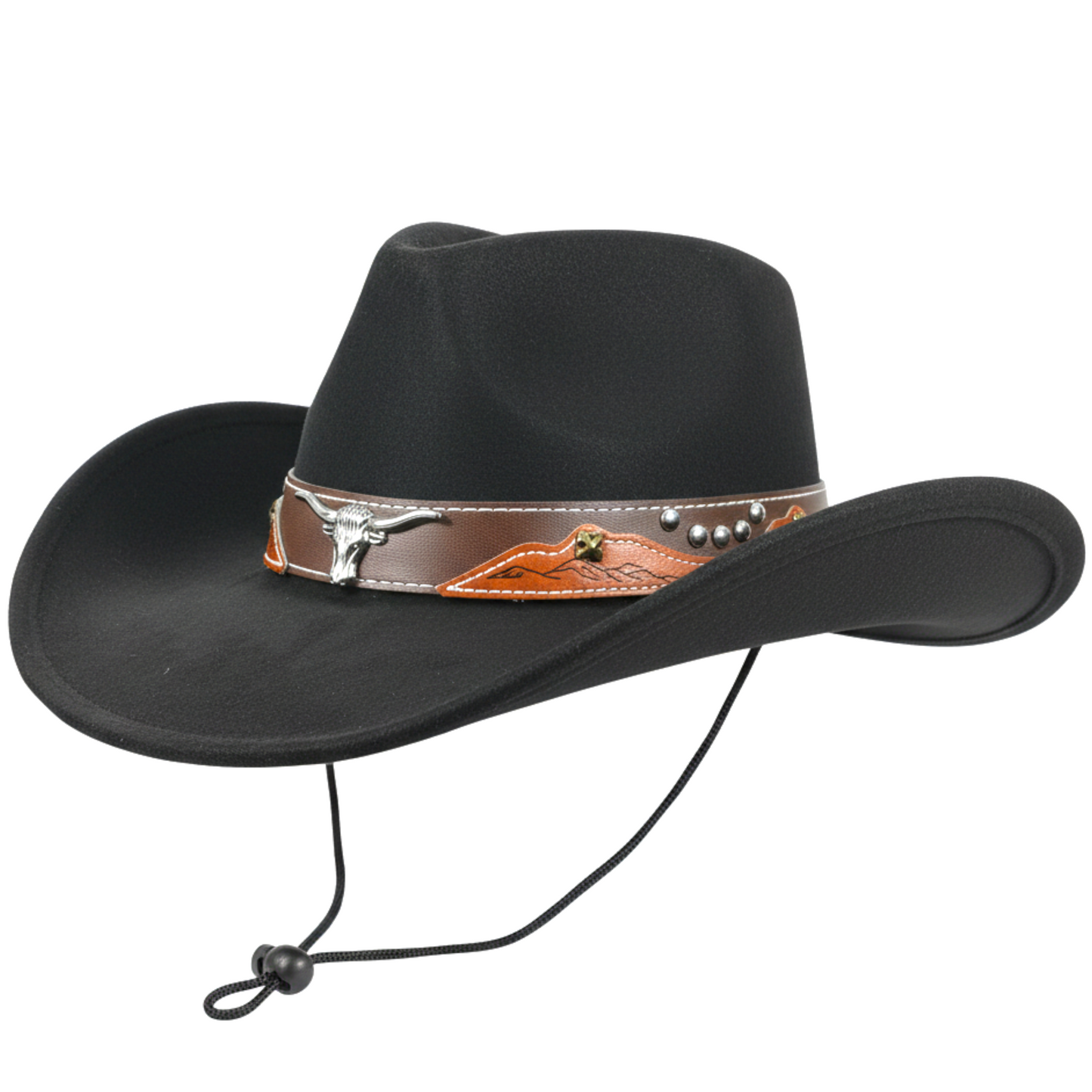 Longhorn strap leather Cowboy Hat-(1 DZN)