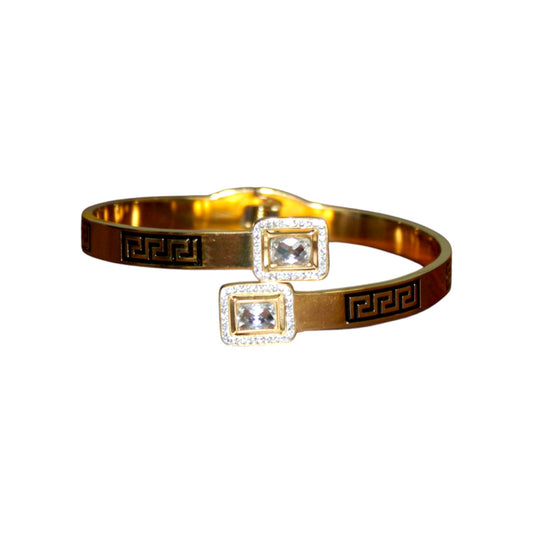 Twin Crystal Bangle - Gold (1 Dzn)
