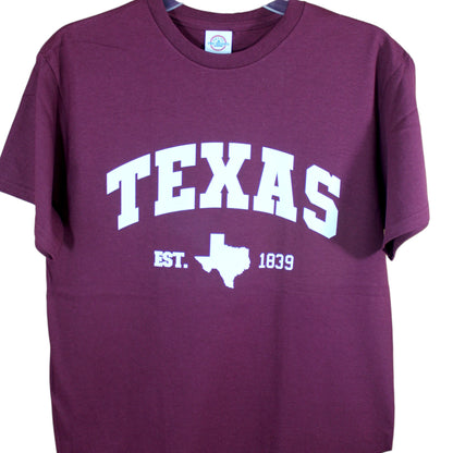 Texas EST.1839 T-Shirt - Maroon
