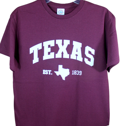 Texas EST.1839 T-Shirt - Maroon